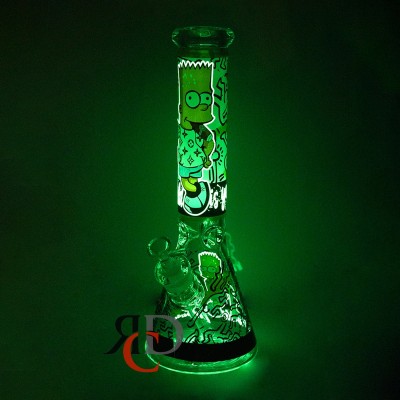 WATER PIPE BEAKER GLOW IN DARK WP25049 1CT